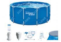 56408 Каркасный бассейн круглый BestWay, 305х76см, фильтр-насос картр 1249 л/ч